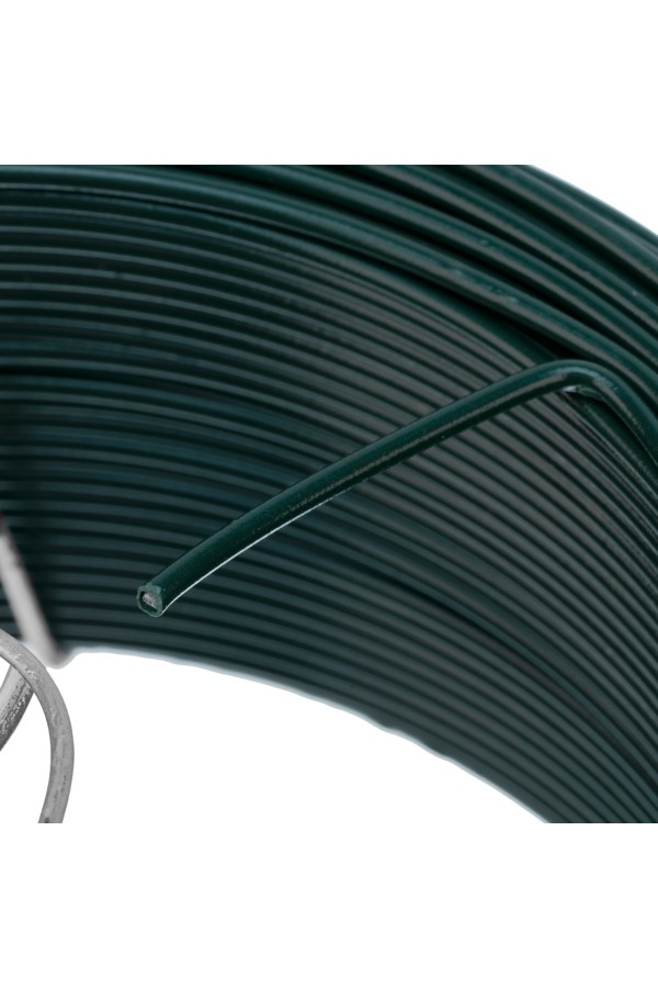 Проволока с ПВХ покрытием, зеленая 1.5 мм, длина 50 м Сибртех