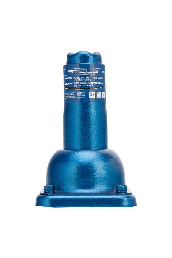 Домкрат механический бутылочный, 2 т, h подъема 210–390 мм, 2 части (домкрат, ручка) Stels