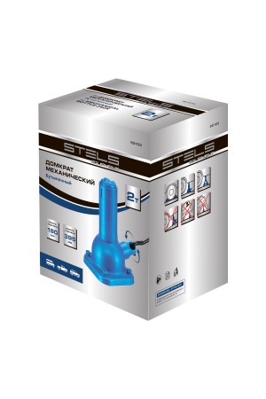 Домкрат механический бутылочный, 2 т, h подъема 210–390 мм, 2 части (домкрат, ручка) Stels