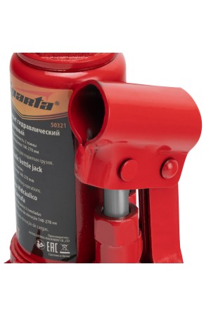 Домкрат гидравлический бутылочный, 2 т, h подъема 148-278 мм Sparta