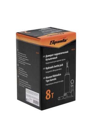 Домкрат гидравлический бутылочный, 8 т, h подъема 200-385 мм Sparta
