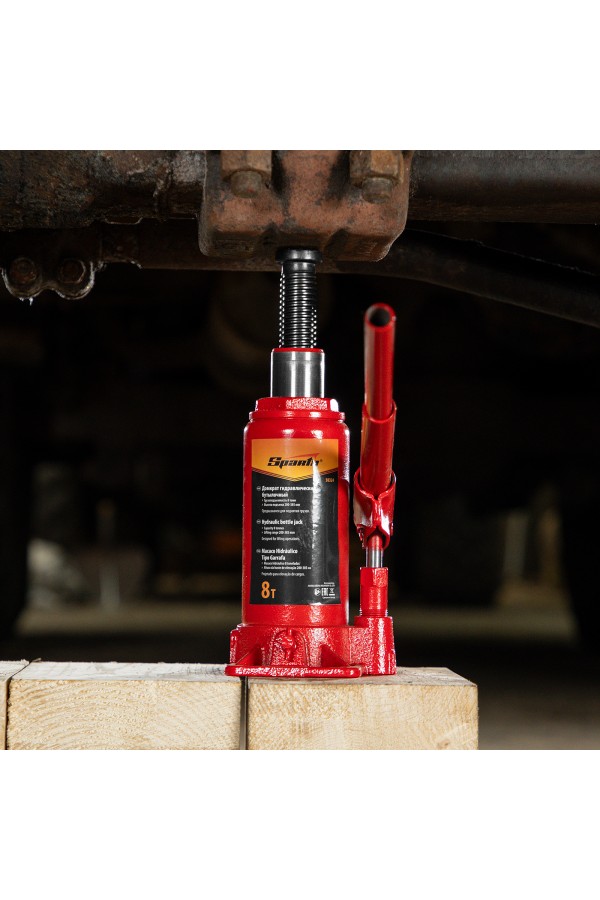 Домкрат гидравлический бутылочный, 8 т, h подъема 200-385 мм Sparta
