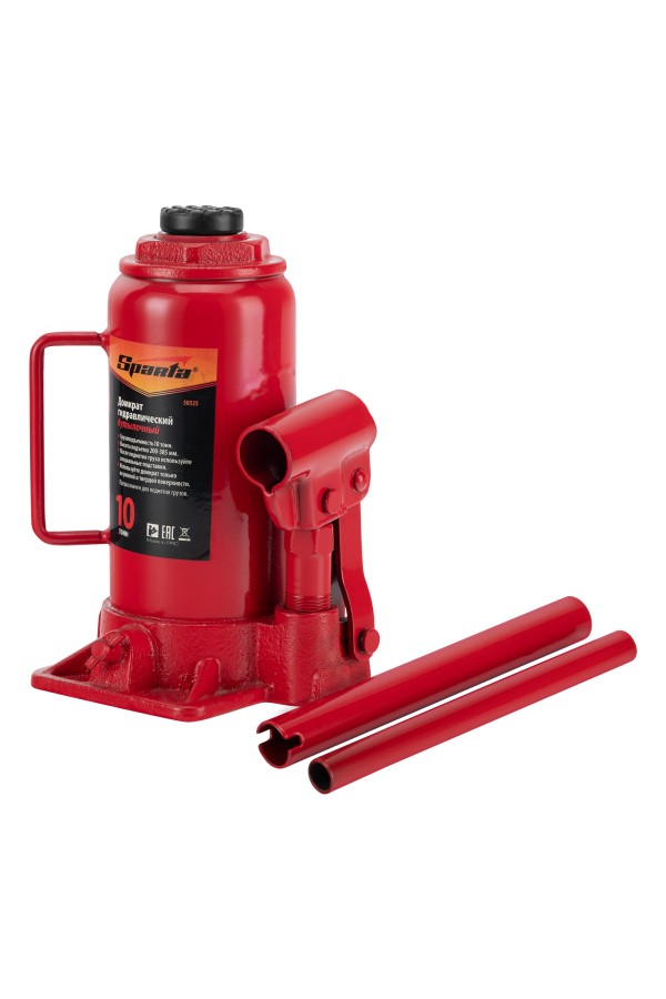Домкрат гидравлический бутылочный, 10 т, h подъема 200-385 мм Sparta