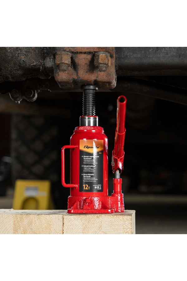Домкрат гидравлический бутылочный, 12 т, h подъема 210-400 мм Sparta