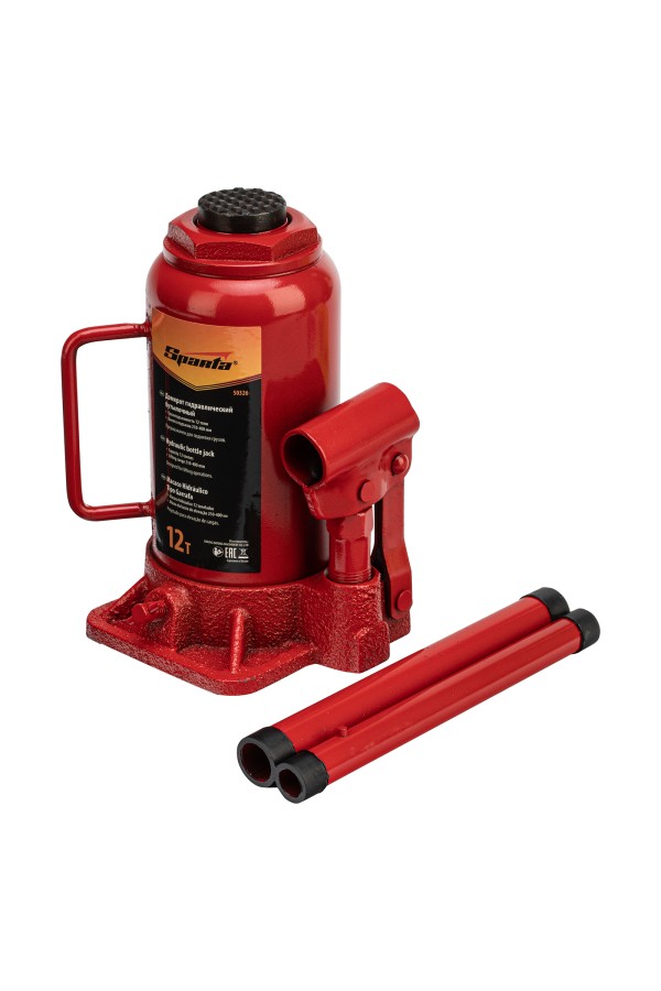 Домкрат гидравлический бутылочный, 12 т, h подъема 210-400 мм Sparta