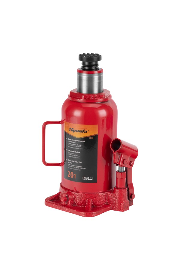 Домкрат гидравлический бутылочный, 20 т, h подъема 250-470 мм Sparta