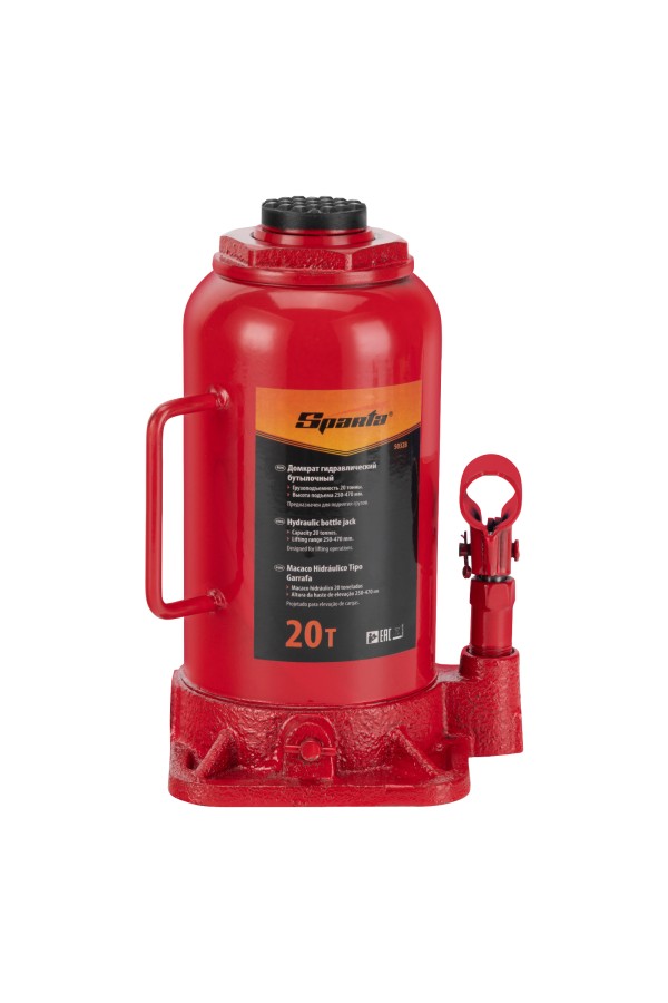 Домкрат гидравлический бутылочный, 20 т, h подъема 250-470 мм Sparta