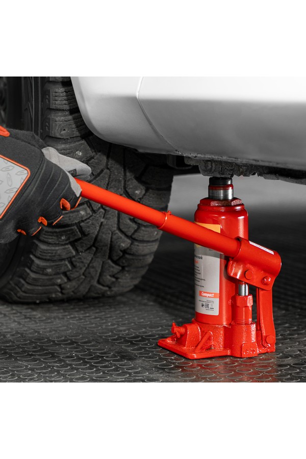 Домкрат гидравлический бутылочный 5 т, h подъема 180-340 мм Sparta Compact