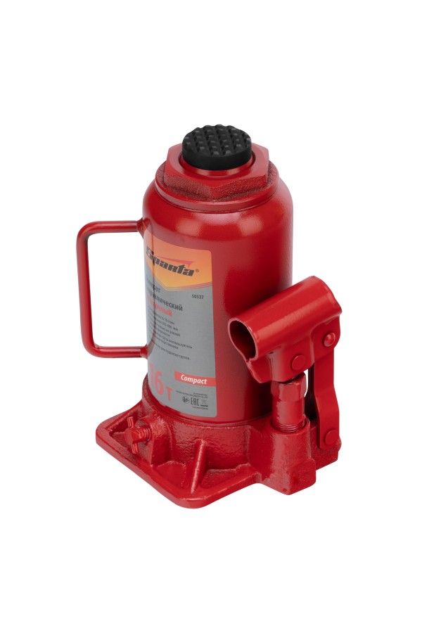 Домкрат гидравлический бутылочный 16 т, h подъема 205-400 мм Sparta Compact