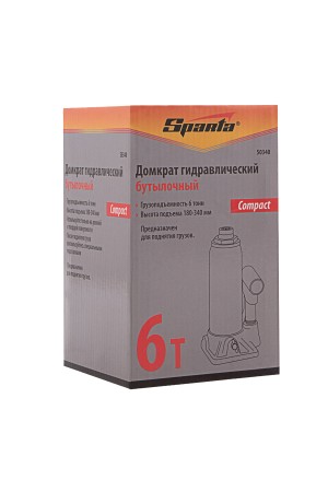 Домкрат гидравлический бутылочный, 6 т, h подъема 180–340 мм Sparta Compact