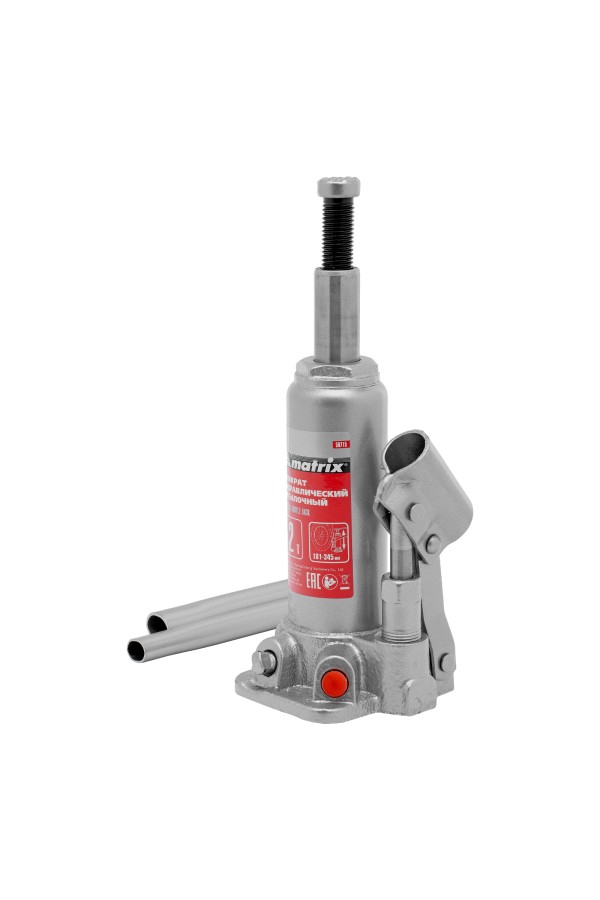 Домкрат гидравлический бутылочный, 2 т, высота подъема 181-345 мм Matrix