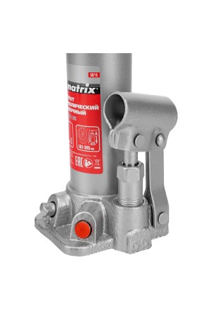 Домкрат гидравлический бутылочный, 2 т, высота подъема 181-345 мм Matrix
