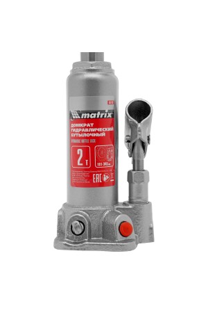 Домкрат гидравлический бутылочный, 2 т, высота подъема 181-345 мм Matrix