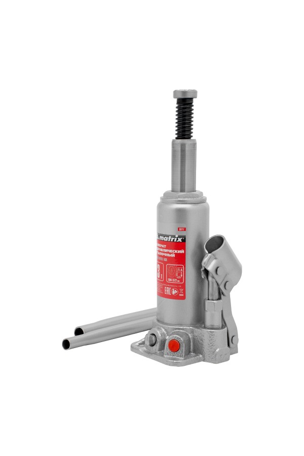 Домкрат гидравлический бутылочный, 3 т, высота подъема 194-372 мм Matrix