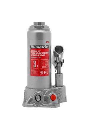 Домкрат гидравлический бутылочный, 3 т, высота подъема 194-372 мм Matrix