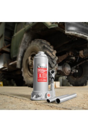 Домкрат гидравлический бутылочный, 8 т, высота подъема 230-457 мм Matrix