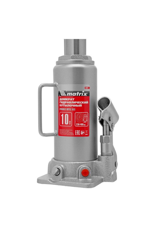 Домкрат гидравлический бутылочный, 10 т, высота подъема 230-460 мм Matrix