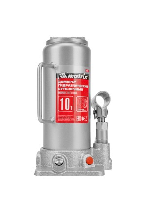 Домкрат гидравлический бутылочный, 10 т, высота подъема 230-460 мм Matrix