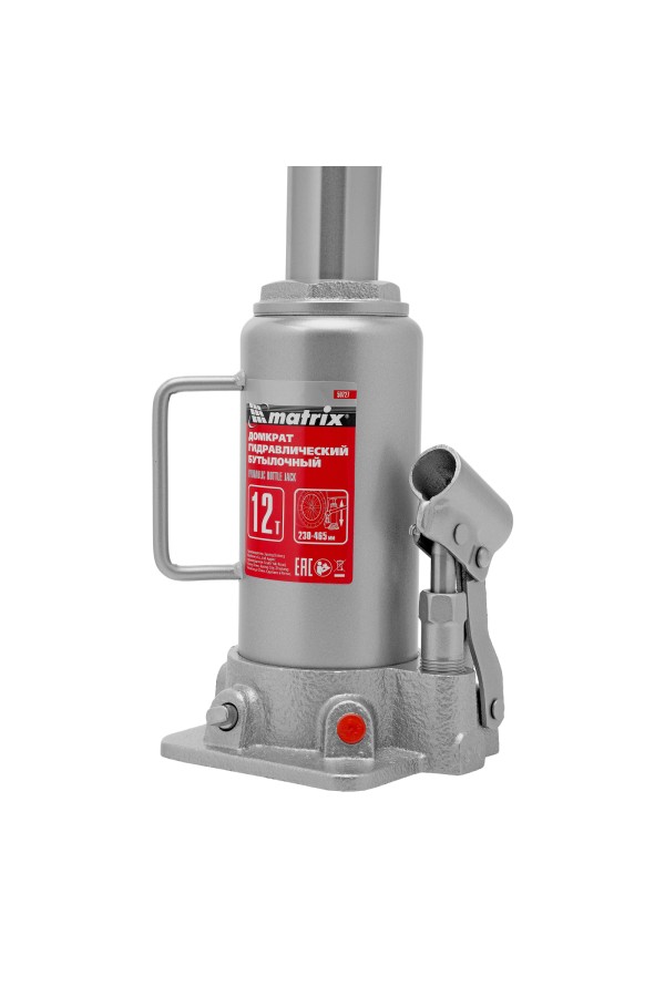 Домкрат гидравлический бутылочный, 12 т, высота подъема 230-465 мм Matrix