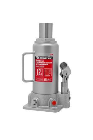Домкрат гидравлический бутылочный, 12 т, высота подъема 230-465 мм Matrix