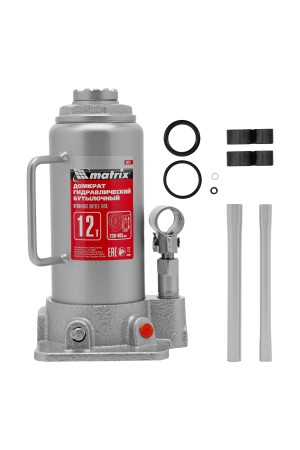 Домкрат гидравлический бутылочный, 12 т, высота подъема 230-465 мм Matrix