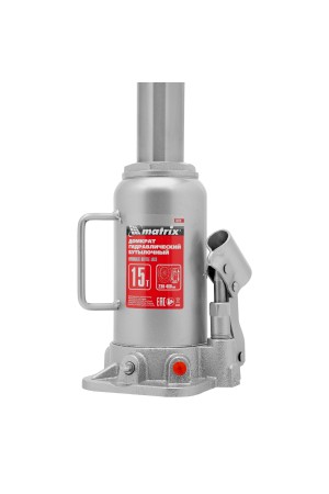 Домкрат гидравлический бутылочный, 15 т, высота подъема 230-460 мм Matrix