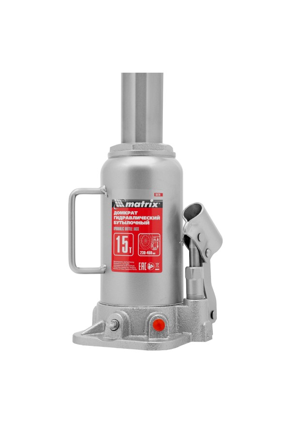 Домкрат гидравлический бутылочный, 15 т, высота подъема 230-460 мм Matrix