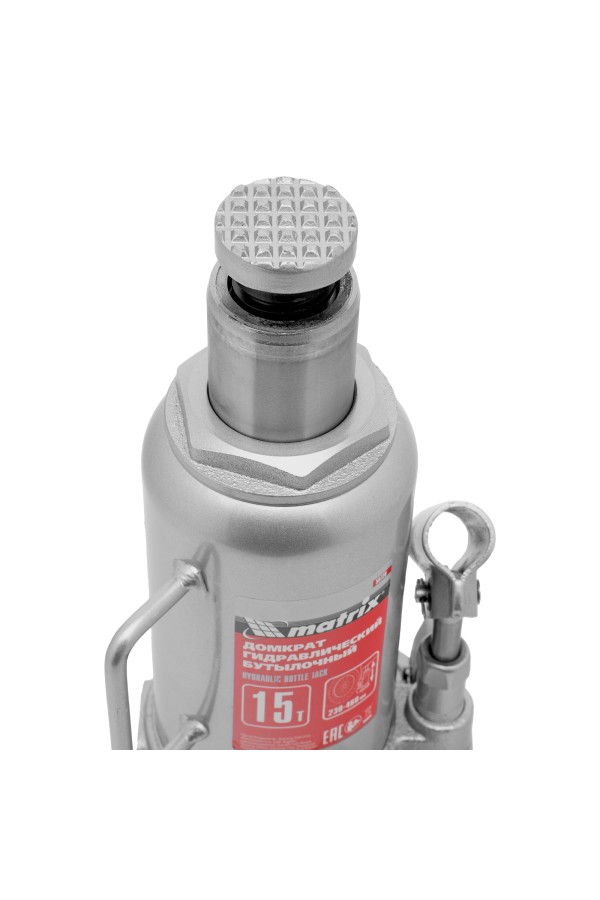 Домкрат гидравлический бутылочный, 15 т, высота подъема 230-460 мм Matrix