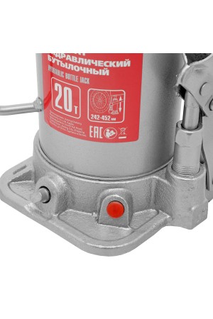 Домкрат гидравлический бутылочный, 20 т, высота подъема 242-452 мм Matrix