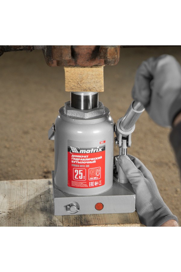 Домкрат гидравлический бутылочный, 25 т, высота подъема 230-360 мм Matrix