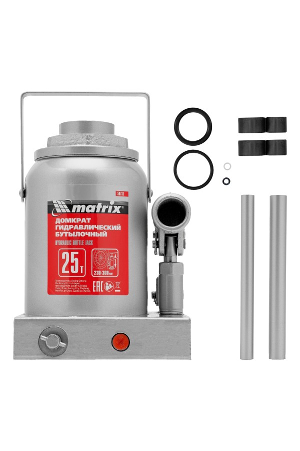 Домкрат гидравлический бутылочный, 25 т, высота подъема 230-360 мм Matrix