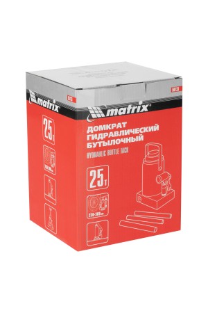 Домкрат гидравлический бутылочный, 25 т, высота подъема 230-360 мм Matrix