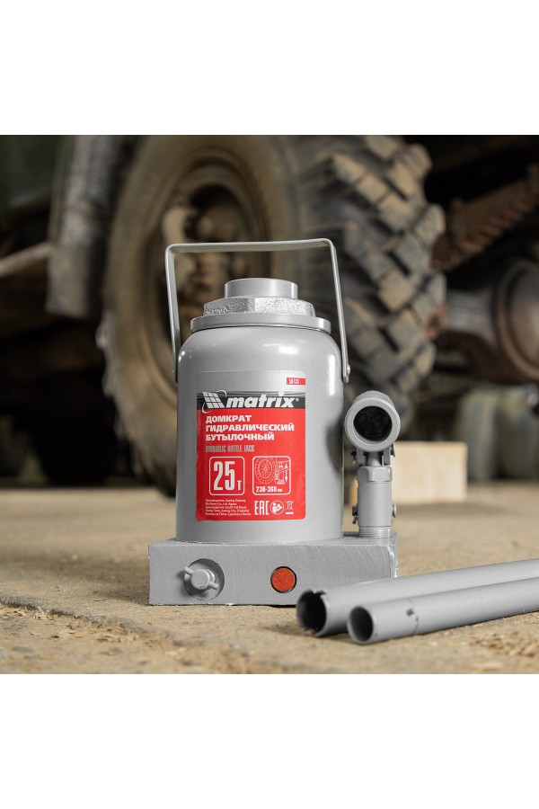 Домкрат гидравлический бутылочный, 25 т, высота подъема 230-360 мм Matrix