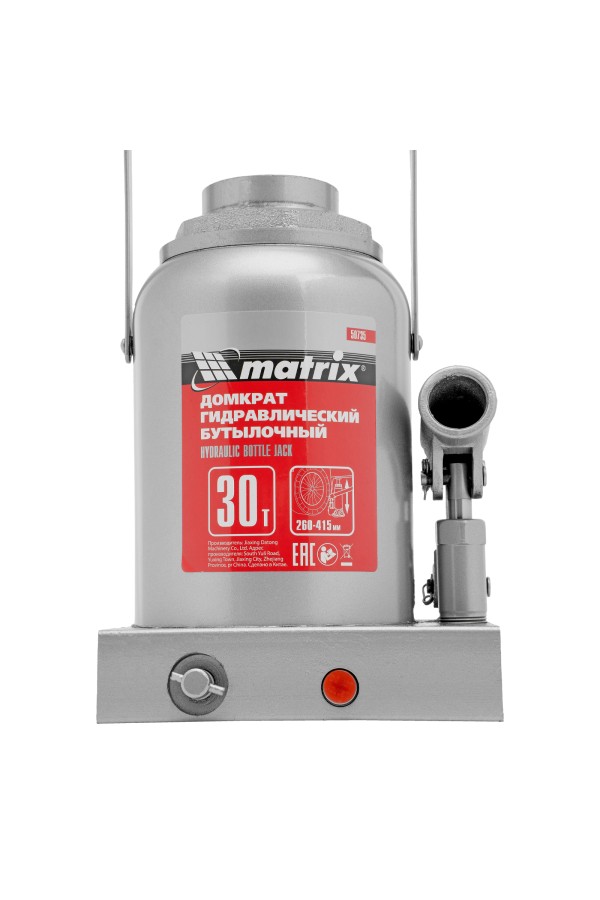 Домкрат гидравлический бутылочный, 30 т, высота подъема 260-415 мм Matrix