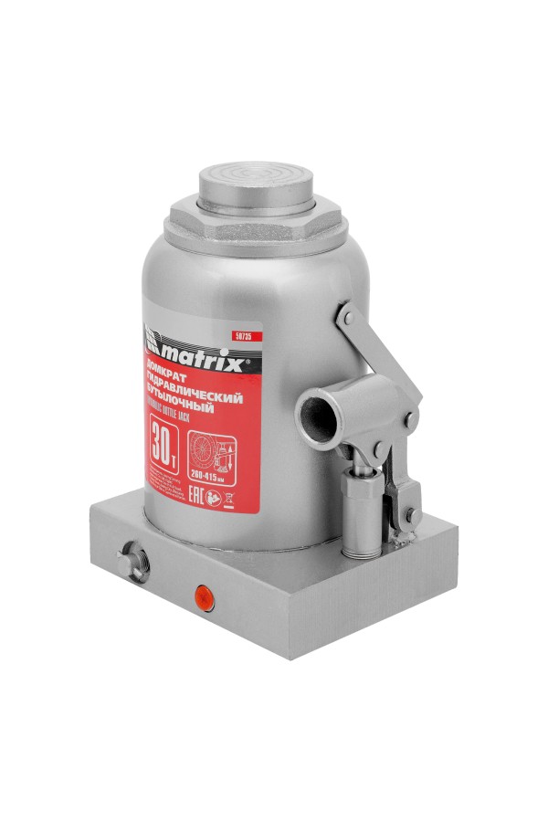 Домкрат гидравлический бутылочный, 30 т, высота подъема 260-415 мм Matrix