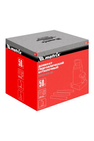 Домкрат гидравлический бутылочный, 50 т, высота подъема 240-370 мм Matrix
