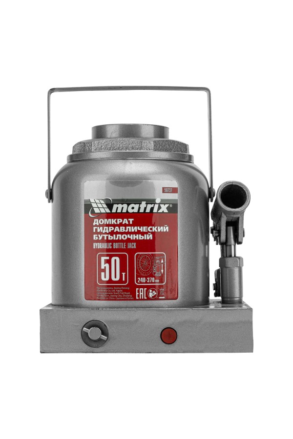 Домкрат гидравлический бутылочный, 50 т, высота подъема 240-370 мм Matrix