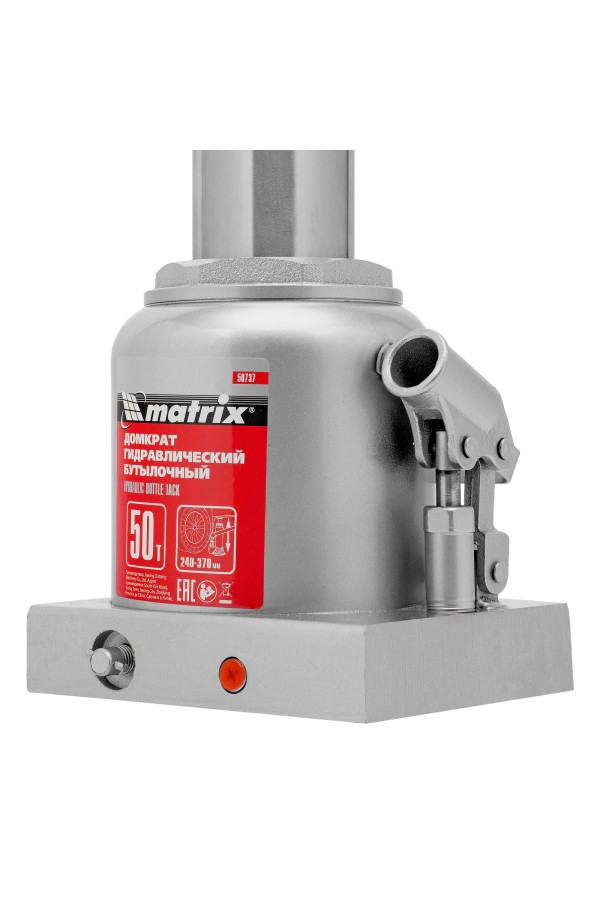 Домкрат гидравлический бутылочный, 50 т, высота подъема 240-370 мм Matrix