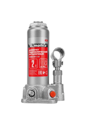 Домкрат гидравлический бутылочный, 2 т, высота подъема 181-345 мм, в пластиковый кейсе Matrix