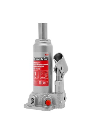 Домкрат гидравлический бутылочный, 2 т, высота подъема 181-345 мм, в пластиковый кейсе Matrix