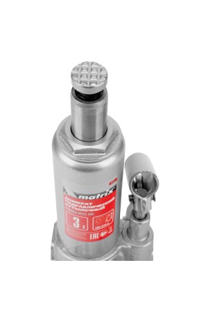 Домкрат гидравлический бутылочный, 3 т, высота подъема 194-372 мм, в пластиковый кейсе Matrix