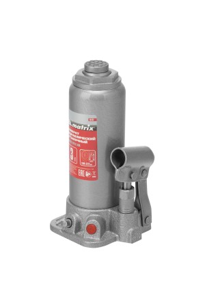 Домкрат гидравлический бутылочный, 3 т, высота подъема 194-372 мм, в пластиковый кейсе Matrix