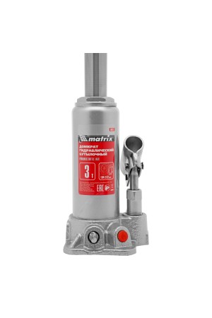 Домкрат гидравлический бутылочный, 3 т, высота подъема 194-372 мм, в пластиковый кейсе Matrix