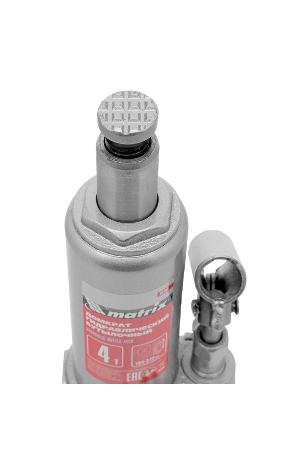 Домкрат гидравлический бутылочный, 4 т, высота подъема 194-372 мм, в пластиковый кейсе Matrix