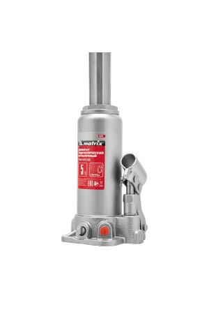 Домкрат гидравлический бутылочный, 5 т, высота подъема 216-413 мм, в пластиковый кейсе Matrix