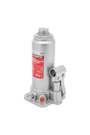 Домкрат гидравлический бутылочный, 5 т, высота подъема 216-413 мм, в пластиковый кейсе Matrix