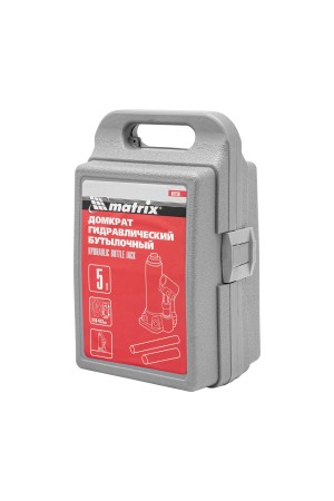 Домкрат гидравлический бутылочный, 5 т, высота подъема 216-413 мм, в пластиковый кейсе Matrix
