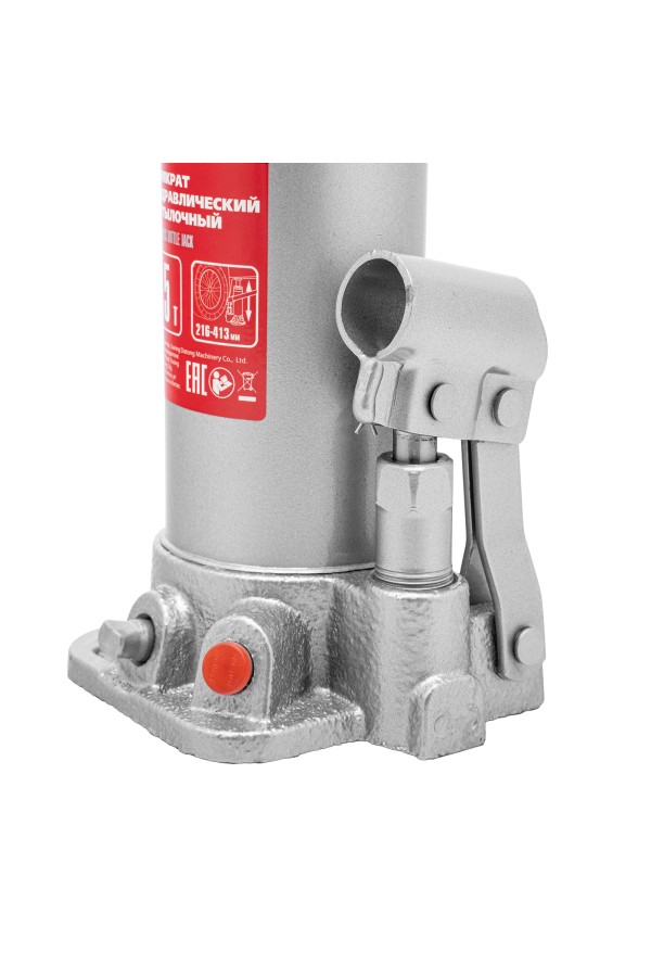 Домкрат гидравлический бутылочный, 5 т, высота подъема 216-413 мм, в пластиковый кейсе Matrix