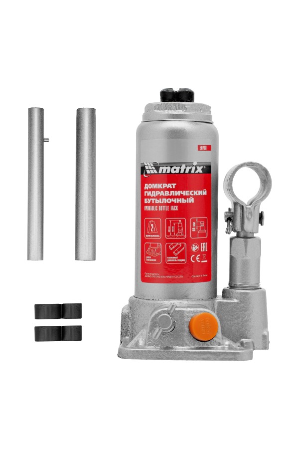 Домкрат гидравлический бутылочный, 2 т, h подъема 158-308 мм Matrix