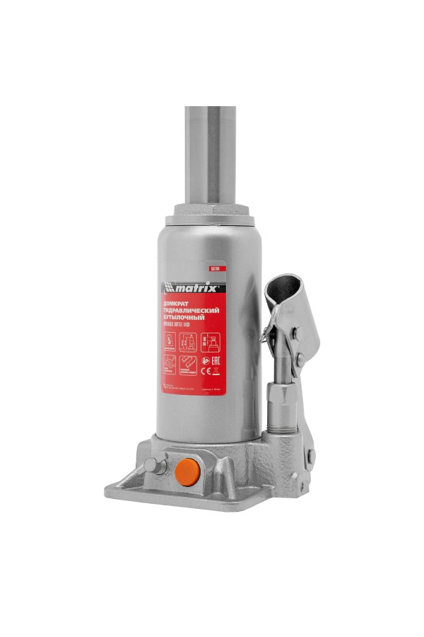 Домкрат гидравлический бутылочный, 5 т, h подъема 197-382 мм Matrix